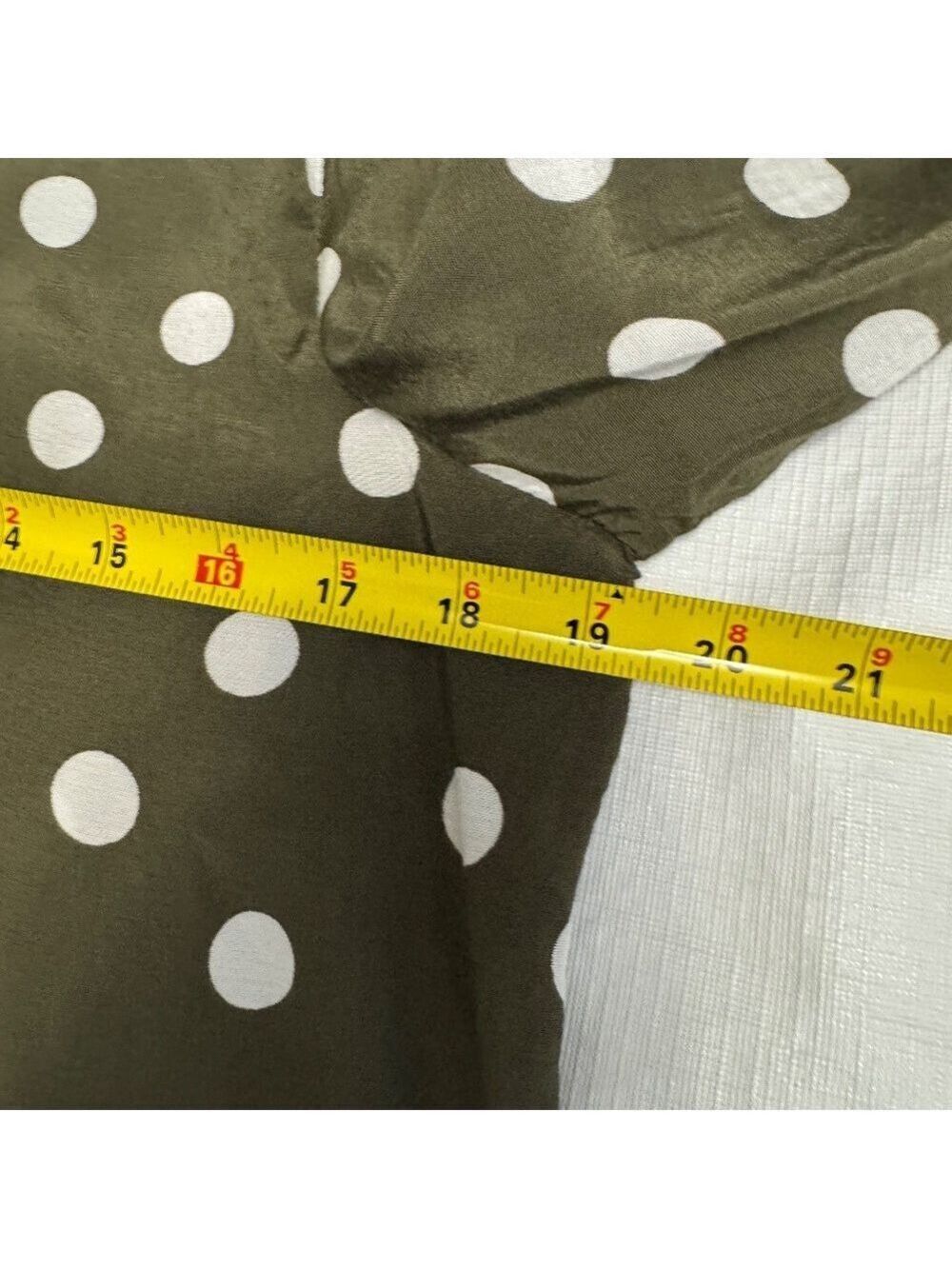 Kaffe Chic Olive Green Polka Dot Button Down Shirt size 36 Small-Medium - Picture 8 of 10